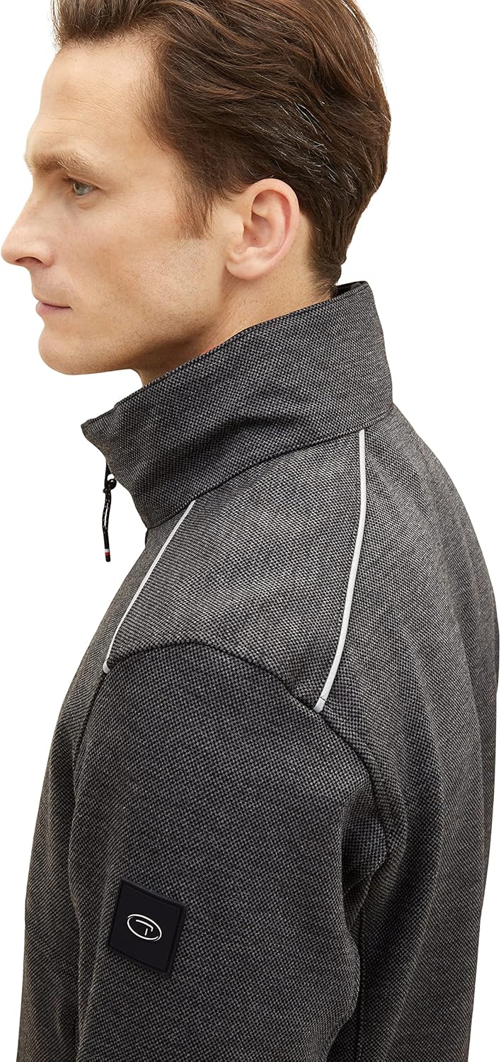 TOM TAILOR Herren Casual Blouson Jacke mit Abnehmbarer Kapuze im Kragen XL 31109-anthracite Knitted