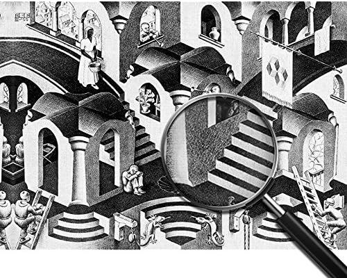 Giallobus - Bild - Druck AUF LEINWAND - Escher - KONKAV UND KONVEX - 50 x 70 cm, 50 x 70 CM