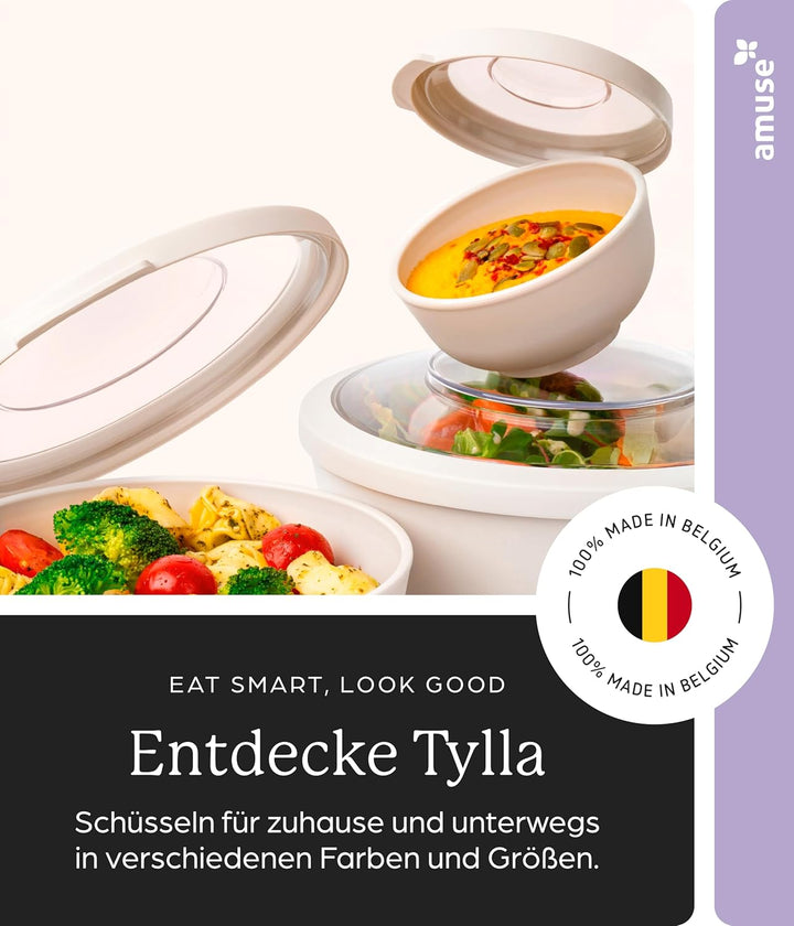 Amuse Müslibecher To Go | 450ml + 150ml | ideal für Overnight Oats, Granola, Meal Prep | Joghurtbech
