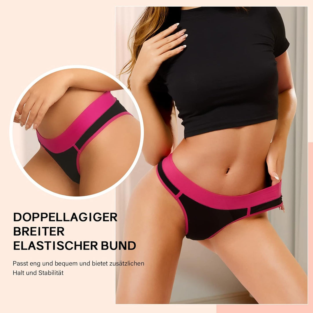 PHOLEEY 5er Pack Slips Damen Baumwolle Unterhosen Unterwäsche Frauen Atmungsaktiv Weich Bequem Slip