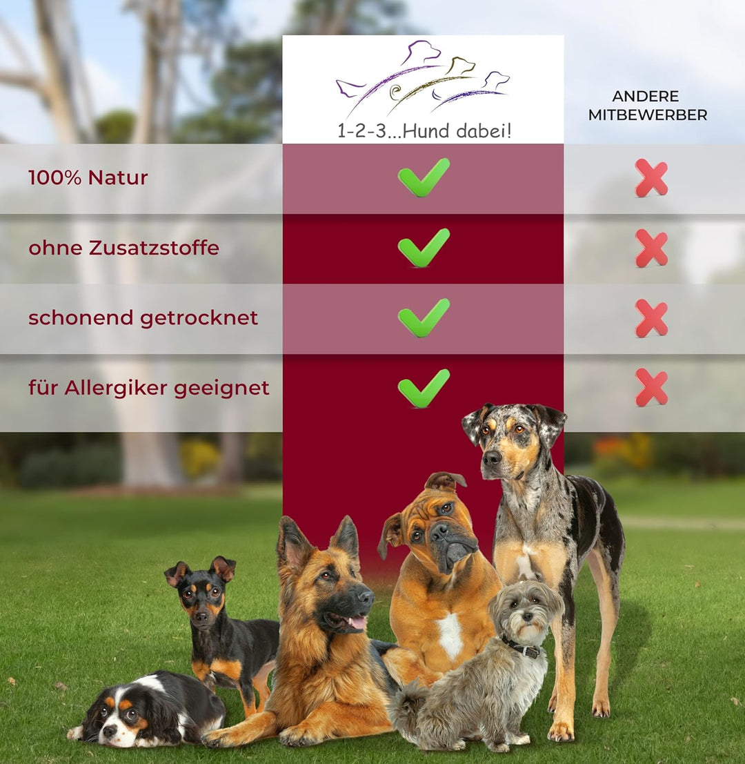 123...Hund dabei! - Büffel-Lunge 3kg, Rinderlunge XXL-Pack, fettarm, getrocknetes Rindfleisch, schon