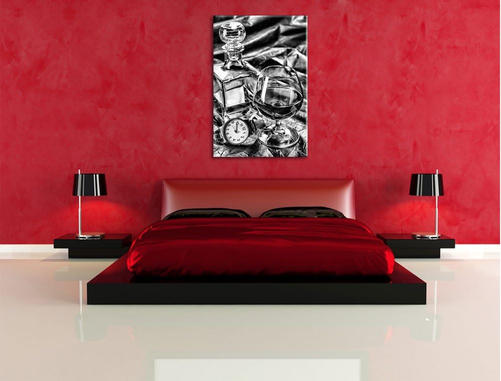 Pixxprint Man Things Whiskey als Leinwandbild/Grösse: 100x70 cm/Wandbild/Kunstdruck/fertig bespannt,