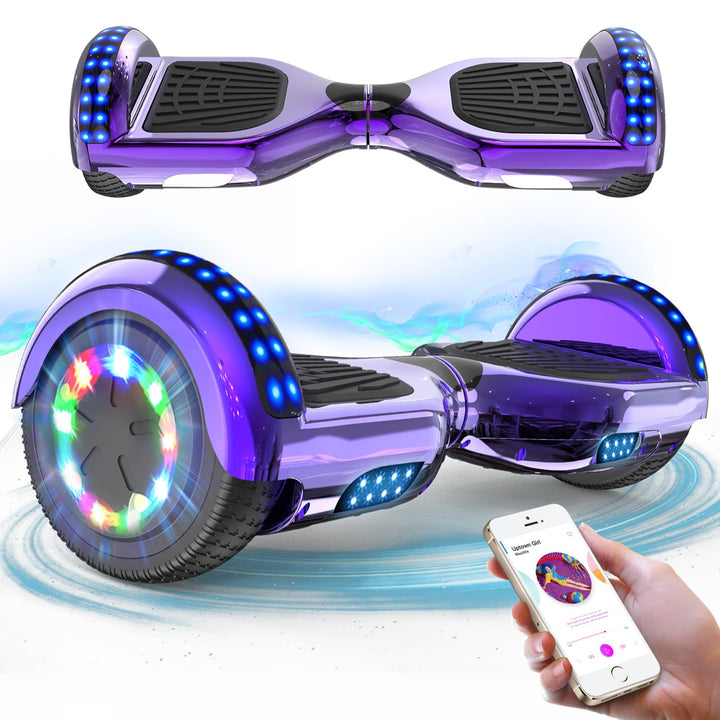 RCB Hoverboards 6,5 Zoll Skateboard Kinder und Jugendliche Hoverboards mit Bluetooth - Led Licht Seg