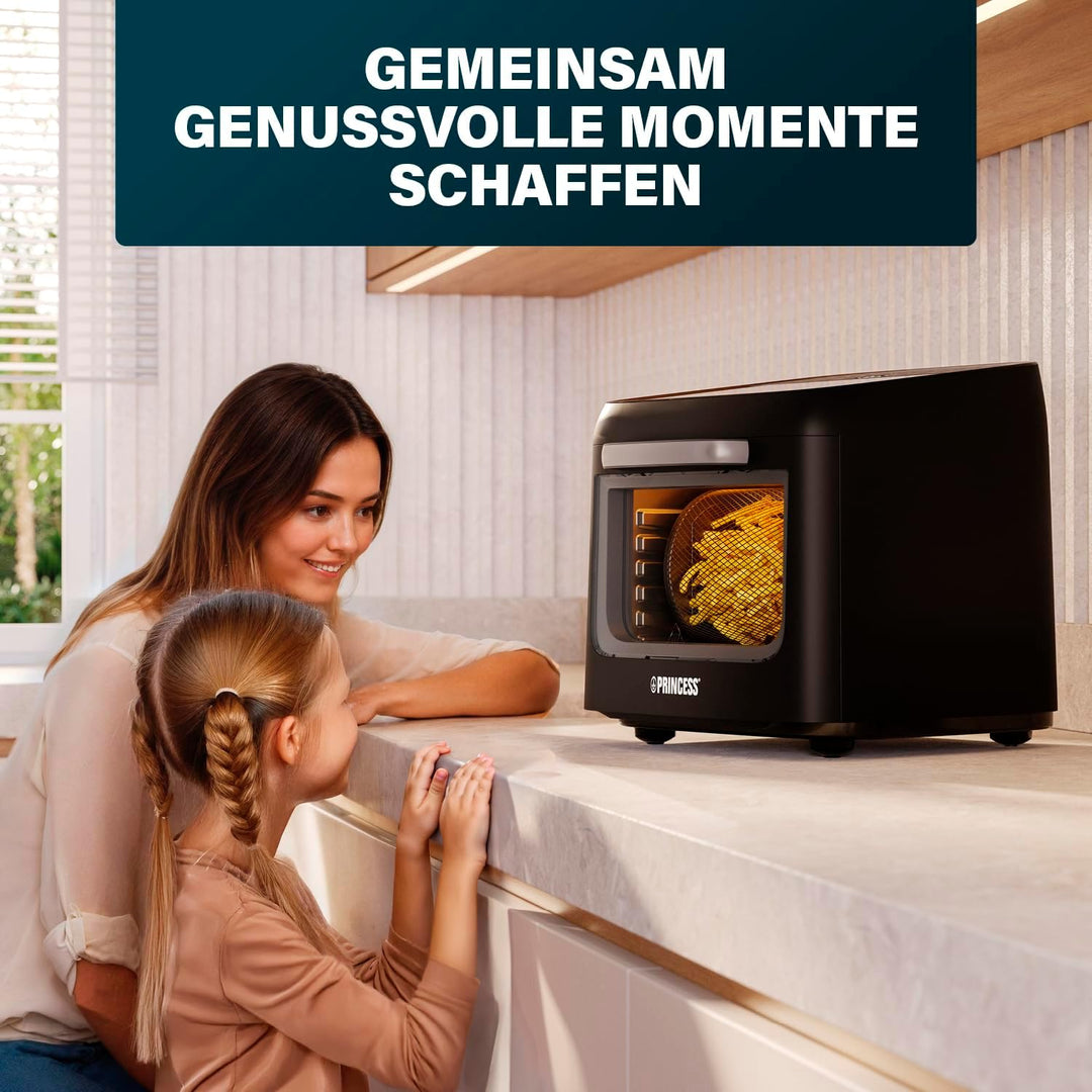 Princess Airfryer Oven Vision, 12,6 L Kapazität, 1800 W Leistung, Multifunktionales Heissluftofen-De
