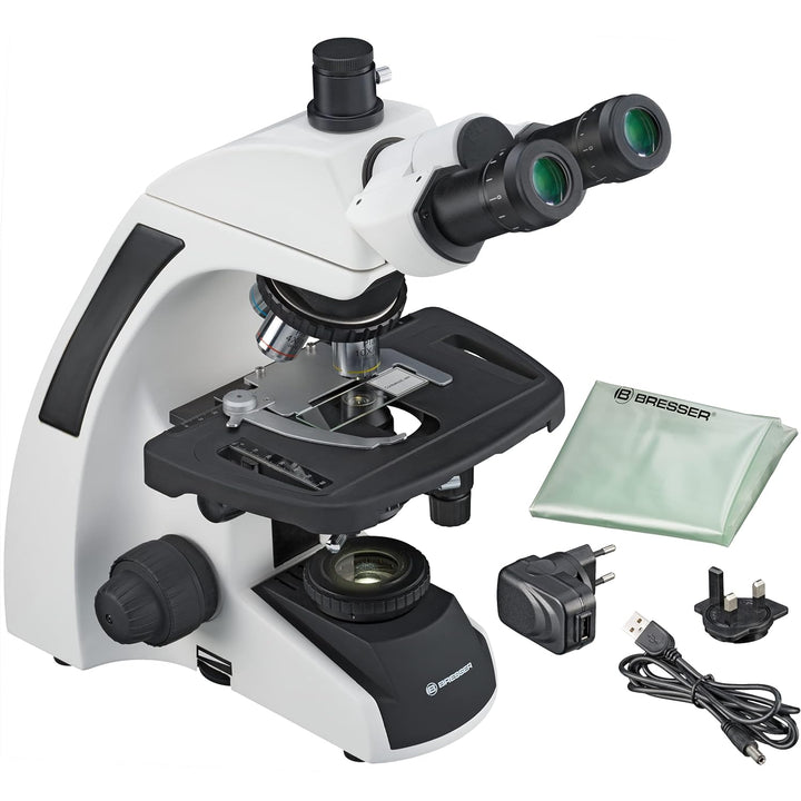 Bresser professionelles trinokulares Durchlicht Mikroskop Science Infinity 40-1000x Vergrösserung, p