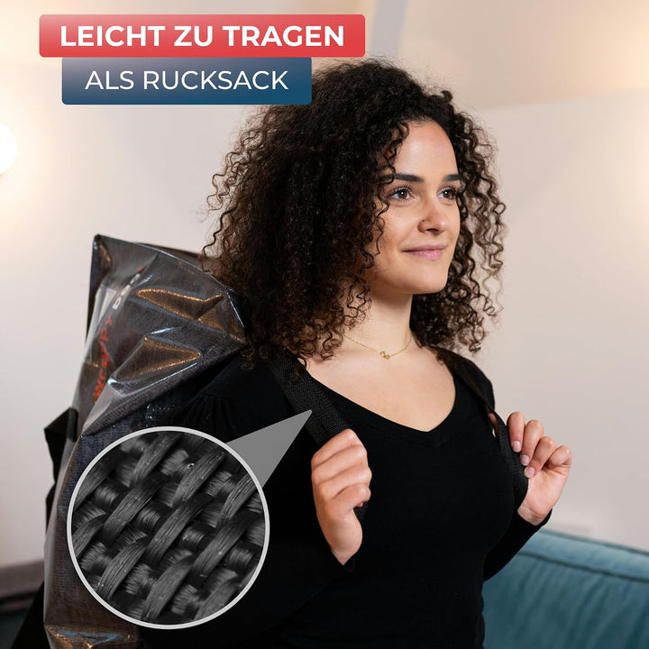 WRAPPYBAG 10er-Set Grosse Kunststoff-Aufbewahrungstaschen – Jumbo XXL Umzugstaschen – Wasserdicht, S