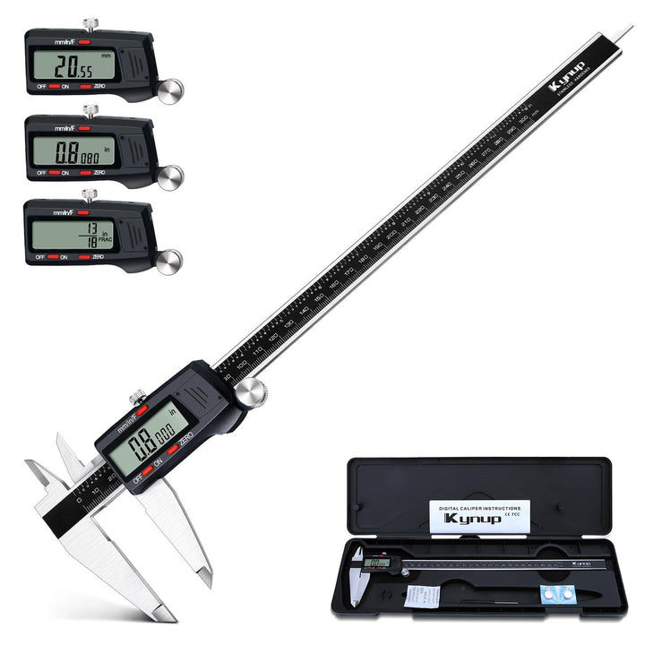Kynup Digital Messschieber, 300mm/ 12-Zoll Digitale Schieblehre Edelstahl Messwerkzeug, Elektronisch