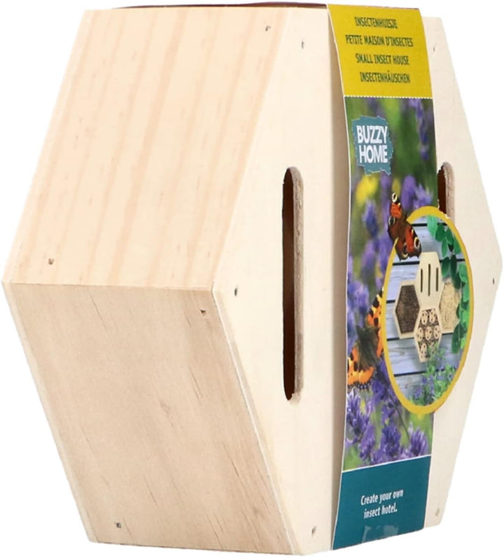 Insektenhotel Buzzy® Home Hexagon - Set mit 4 Kästen für Bienen - Schmetterlinge - Käfer