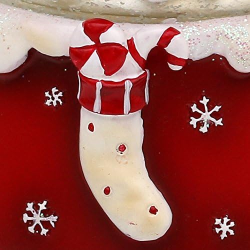 Dekohelden24 Schneekugel, Schneemann Duo, rot weiss, Masse H/B/Ø Kugel: ca. 8,5 x 7 cm/Ø 6,5 cm., 50
