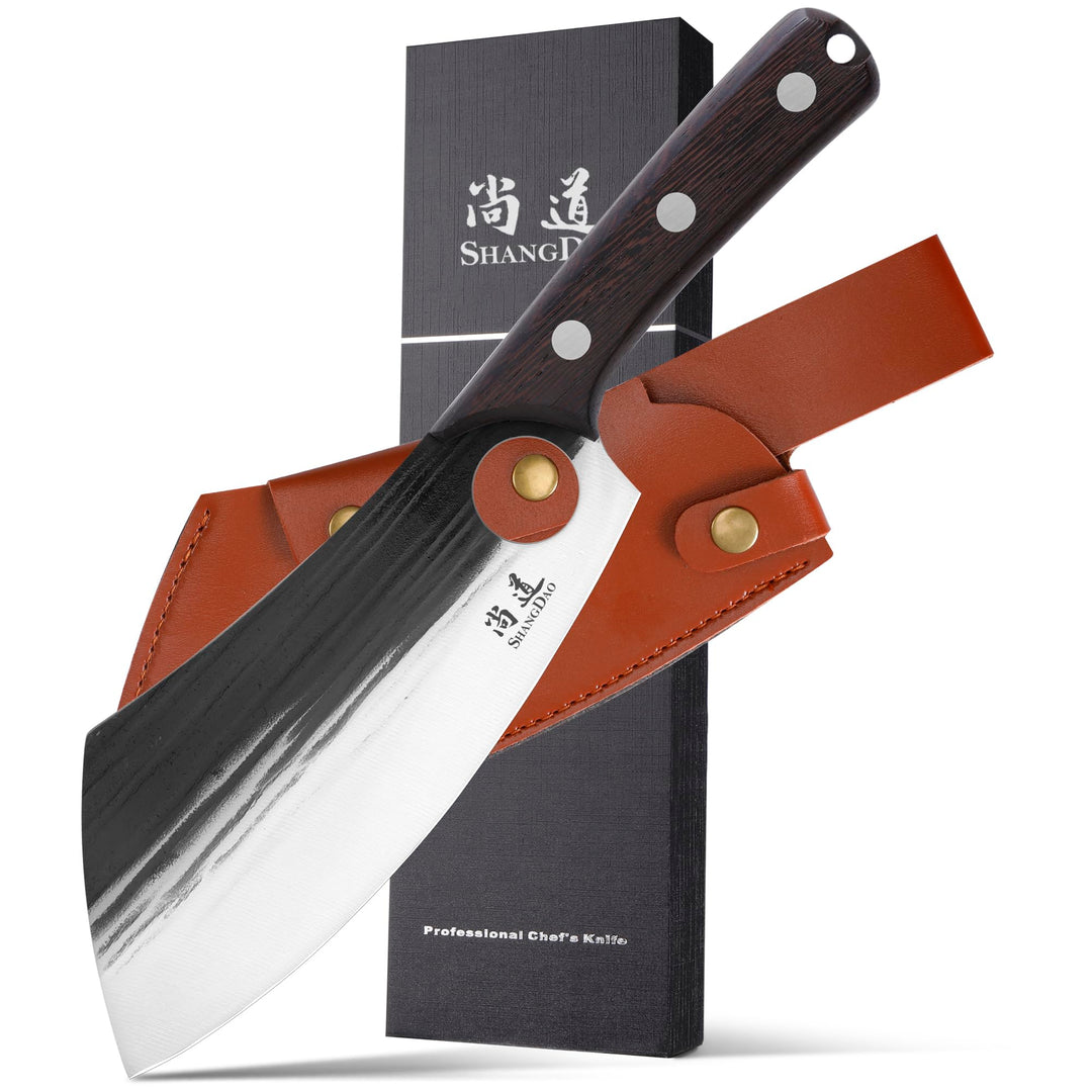SHANGDAO Kochmesser -19 cm verbessertes serbisches Kochmesser, Fleischcleaver -Messer für Fleischsch