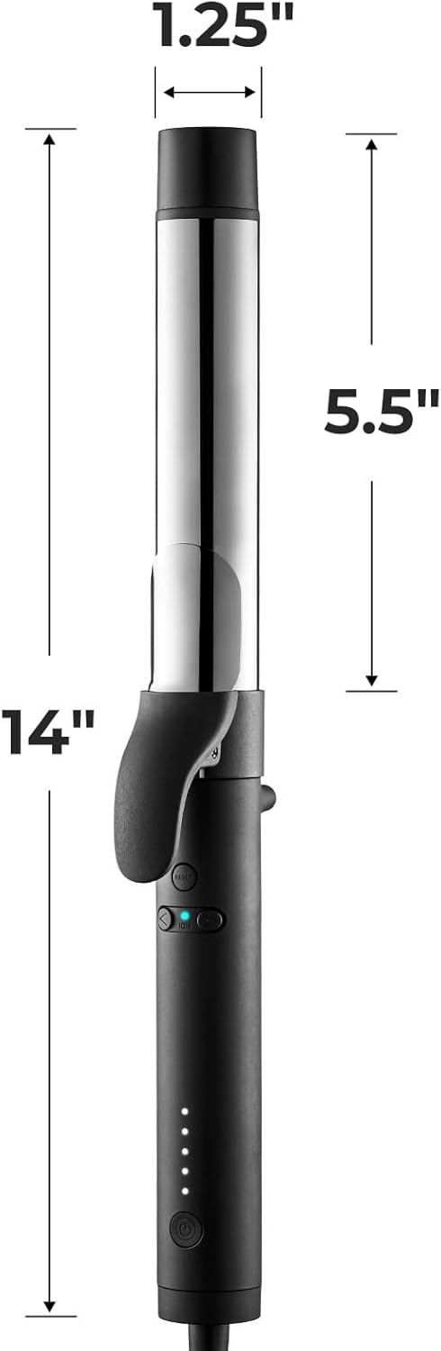 Lockenstab Automatisch grosse Locken TYMO ROTA, 1 1/4 Zoll ionischer rotierender Lockenstab für lang