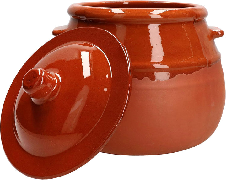 MamboCat Ton-Topf mit Deckel 2,5 Liter I zum Kochen & als Gärtopf - backofengeeignet I glasiert & le