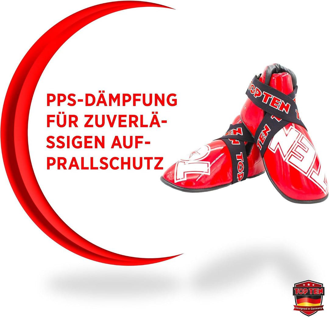 TOP TEN Fussschutz „Superlight“ für den Wettkampf Rot M, Rot M