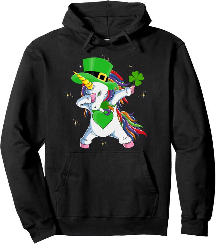 Abtupfen Shamrock Einhorn St. Patricks Day Mädchen Lepricorn Pullover Hoodie
