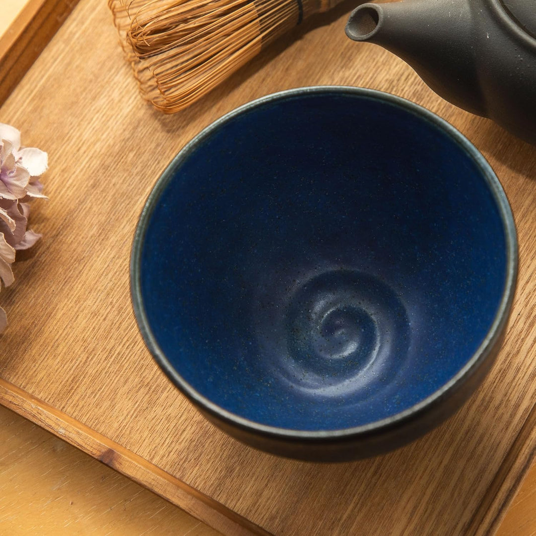 Asayu Japan Matcha Schale (Kurogane Blau), Kurogane Blau