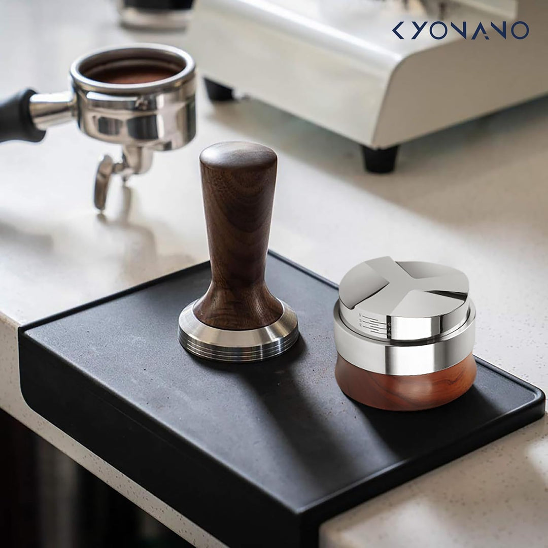 KYONANO Kaffeeverteiler 58mm Espresso Ausgleichwerkzeug, verteilt den Kaffeepulver gleichmässig auf