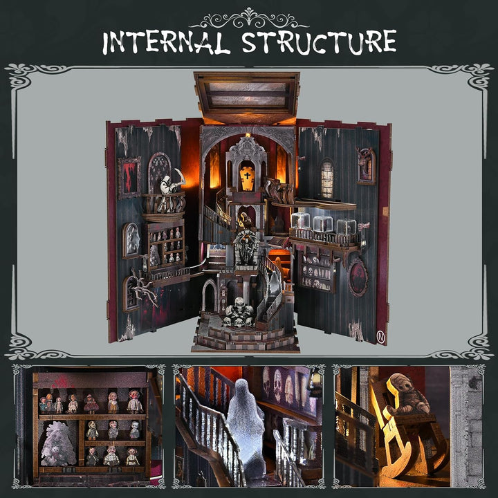 MiniCity Book Nook Kit, DIY Miniatur Puppenhaus Bücherecke Kit für Jugendliche und Erwachsene mit St