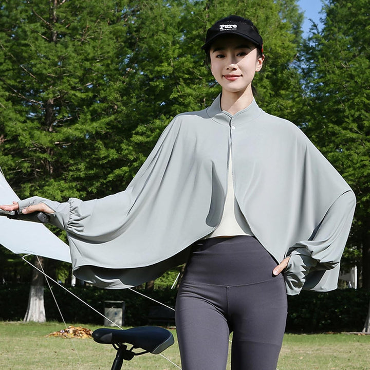 Elegtiskas Kühlender Damen-Umhang mit UV-Schutz, atmungsaktiv, mit Ärmeln, für Outdoor-Sportarten Gr