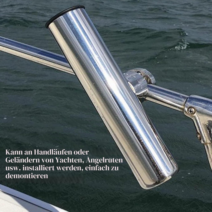 DEWIN Rutenhalter für Boot, Edelstahlboot Angelrutenhalter Zubehör für Schienen 1" bis 1-1/4"