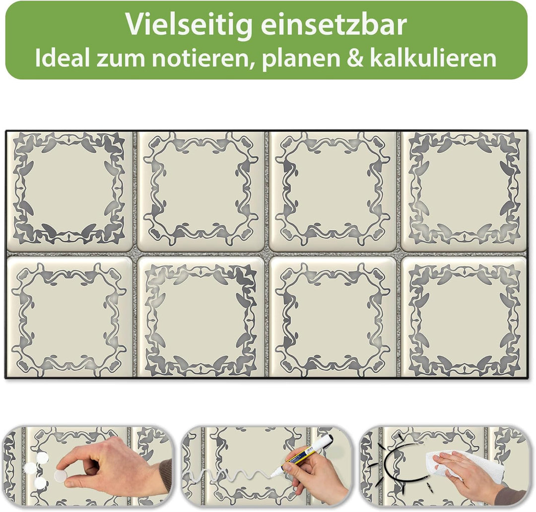 banjado Magnettafel schwarz 78 x 37cm / Magnetwand Metall/Magnetpinnwand als Memoboard/Pinnwand Magn