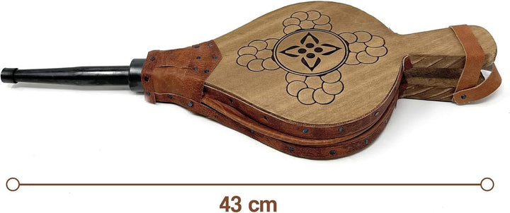 Space Home - Blasebalg für Kamin und Grill - Grillgebläse - Natürliches Holz - 43 cm