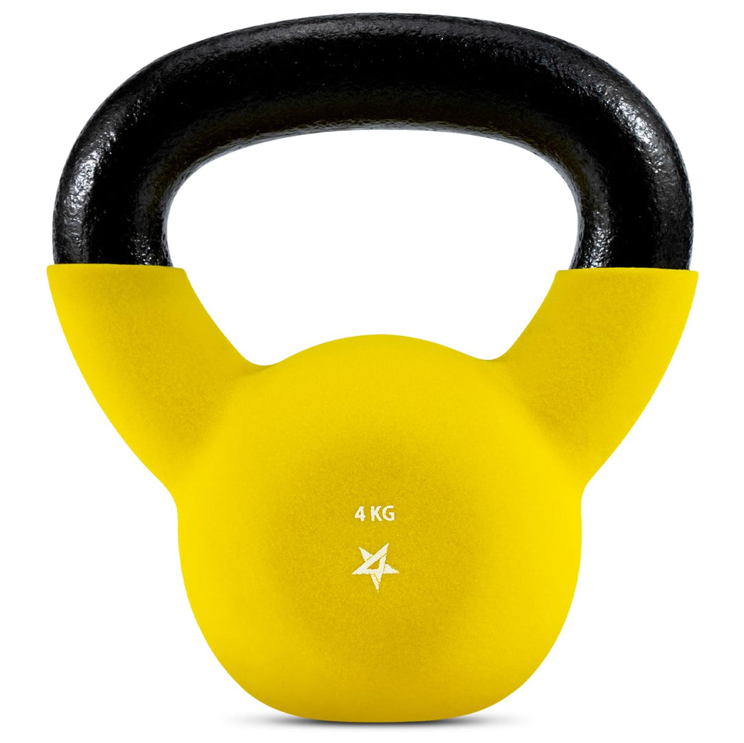Yes4All 2-20kg Kettlebell aus Gusseisen mit Neopren Beschichtung, Mehrfarbige Kettlebells, Schwungha