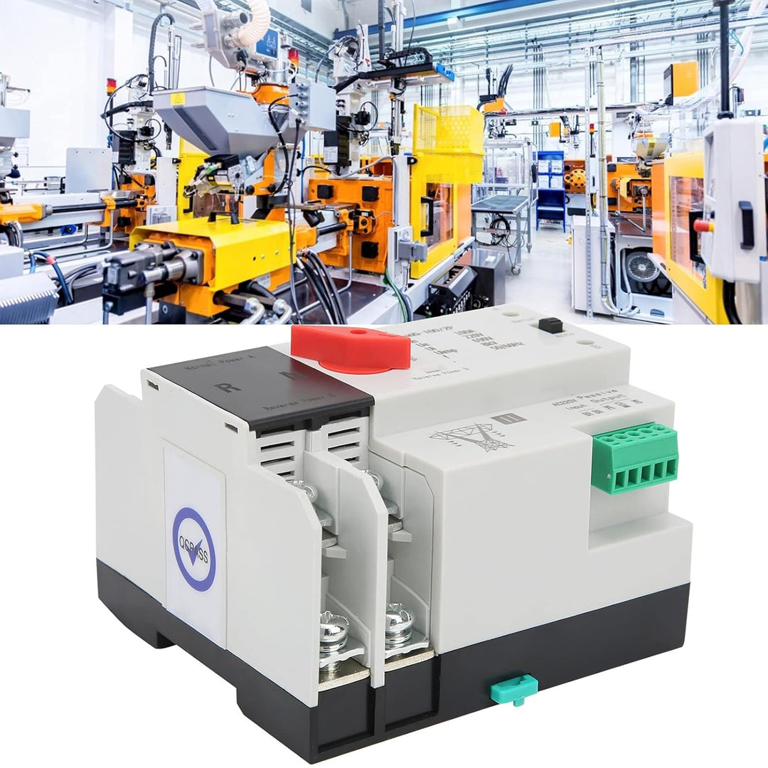 Dual Power Automatischer Transferschalter 110-230VAC/100A, Unterbrechungsfreier 2-Wege-Controller