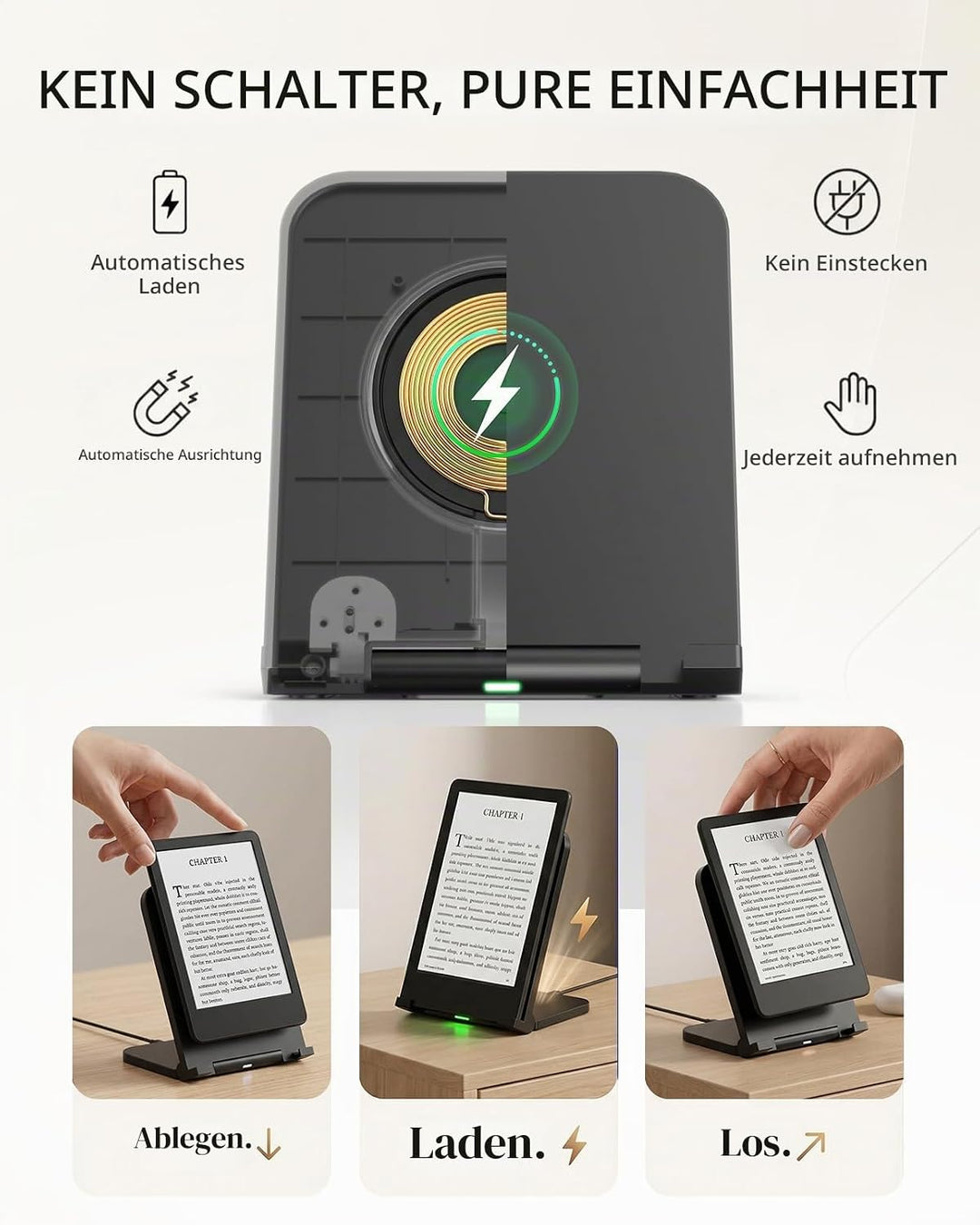 Doohoeek Kabellose Ladestation für Kindle Paperwhite Signature (2022/2024), Colorsoft Signature (202