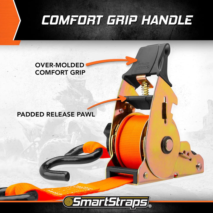 SmartStraps 3 m einziehbare Ratschenspanngurte 1,4 kg Bruchfestigkeit – 0,5 kg sichere Arbeitslast –