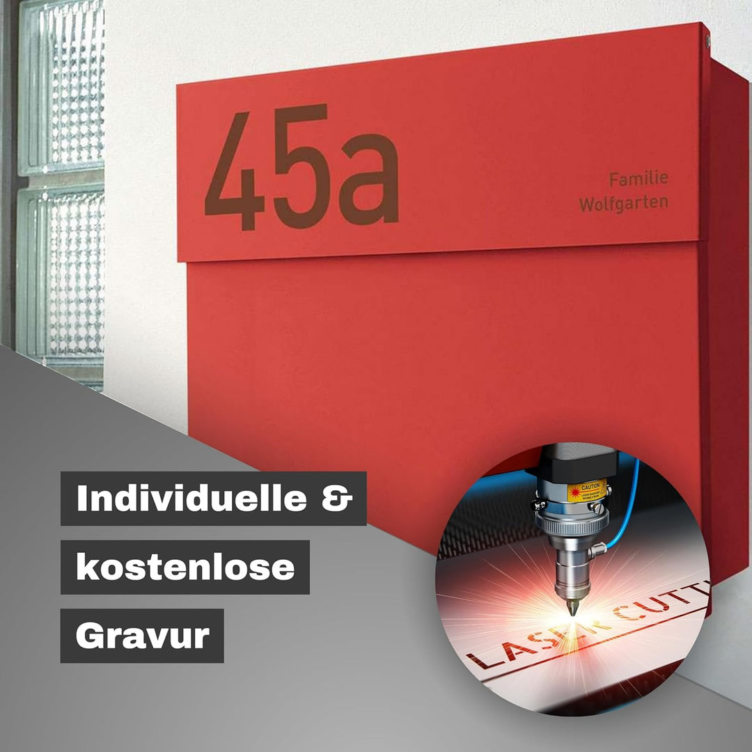 Radius Briefkasten Letterman 4 rot Wandbriefkasten 560r
