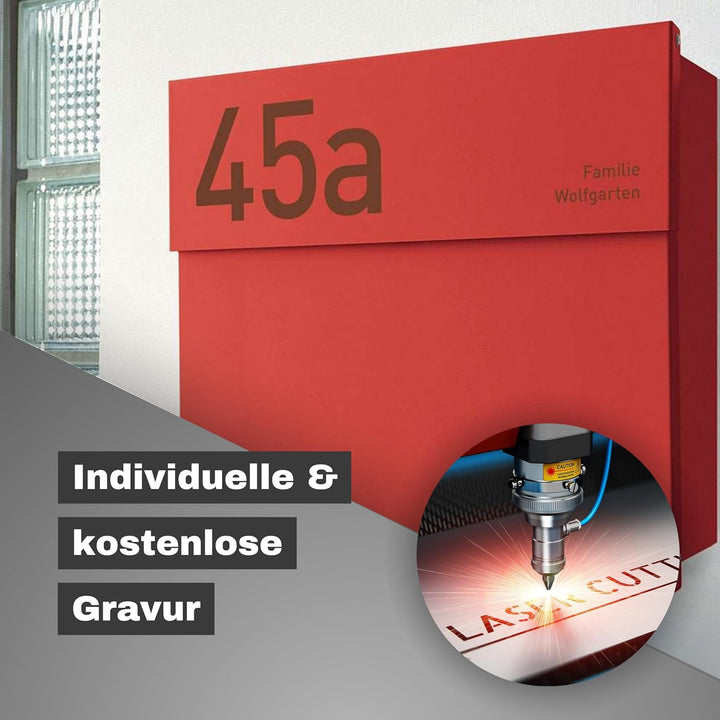 Radius Briefkasten Letterman 4 rot Wandbriefkasten 560r