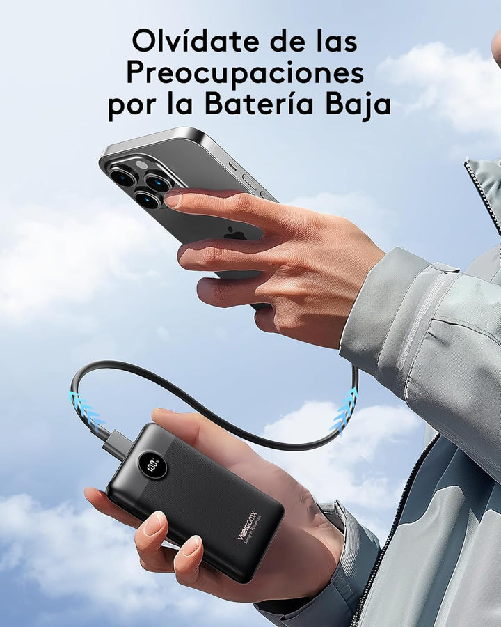 Power Bank 10000mAh VEEKTOMX Mini Powerbank USB C 22.5W Externe Handyakkus Klein Aber Stark Power Ba