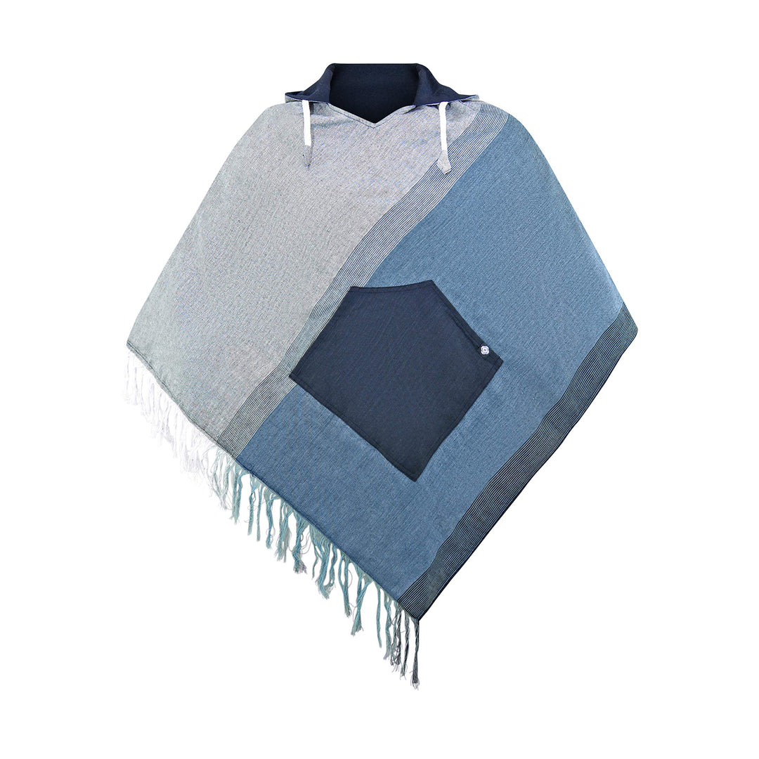 virblatt - Poncho Herren & Poncho Damen | Baumwolle | Herren Poncho mit Kapuze | Wendefunktion | Pon