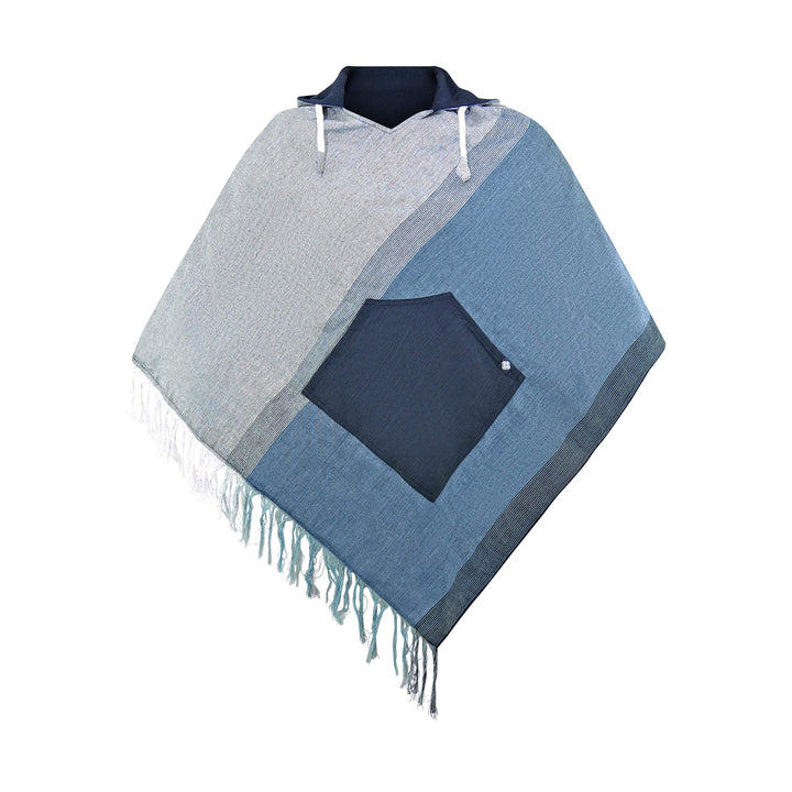 virblatt - Poncho Herren & Poncho Damen | Baumwolle | Herren Poncho mit Kapuze | Wendefunktion | Pon