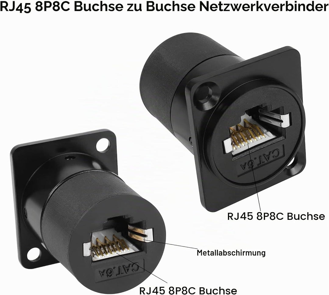 QIANRENON RJ45 Panel Montage Adapter Geschirmt RJ45 8P8C Buchse auf Buchse Netzwerk Steckverbinder C
