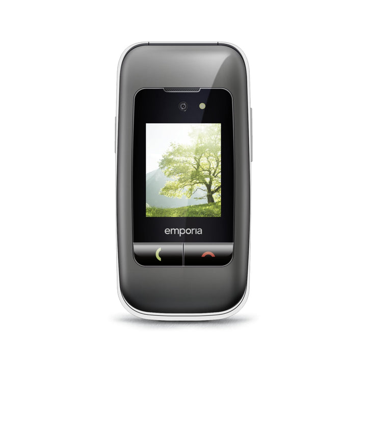 emporiaONE, Seniorentelefon, Klapphandy ohne Vertrag, Handy mit Notruftaste, 2,4 Zoll Display, Silbe