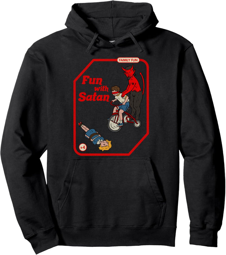 Fun With Satan Vintage Childgame Horror Goth Punk Pullover Hoodie