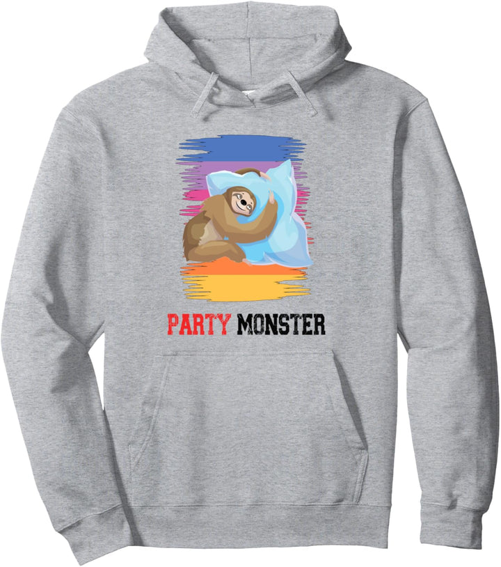 Party Monster, lustiger Spruch, Faultier Pullover Hoodie