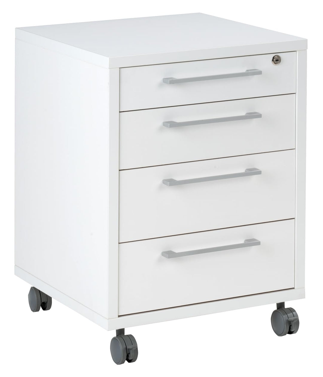 Container Rollcontainer Schubladenschrank | Weiss | 4 Schubladen | Abschliessbar