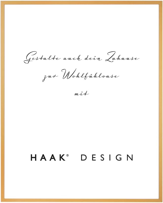 HaakDesign schmaler Bilderrahmen Alena Aluminium Alubilderrahmen 60 x 80 cm Gold Fotorahmen, Geschen