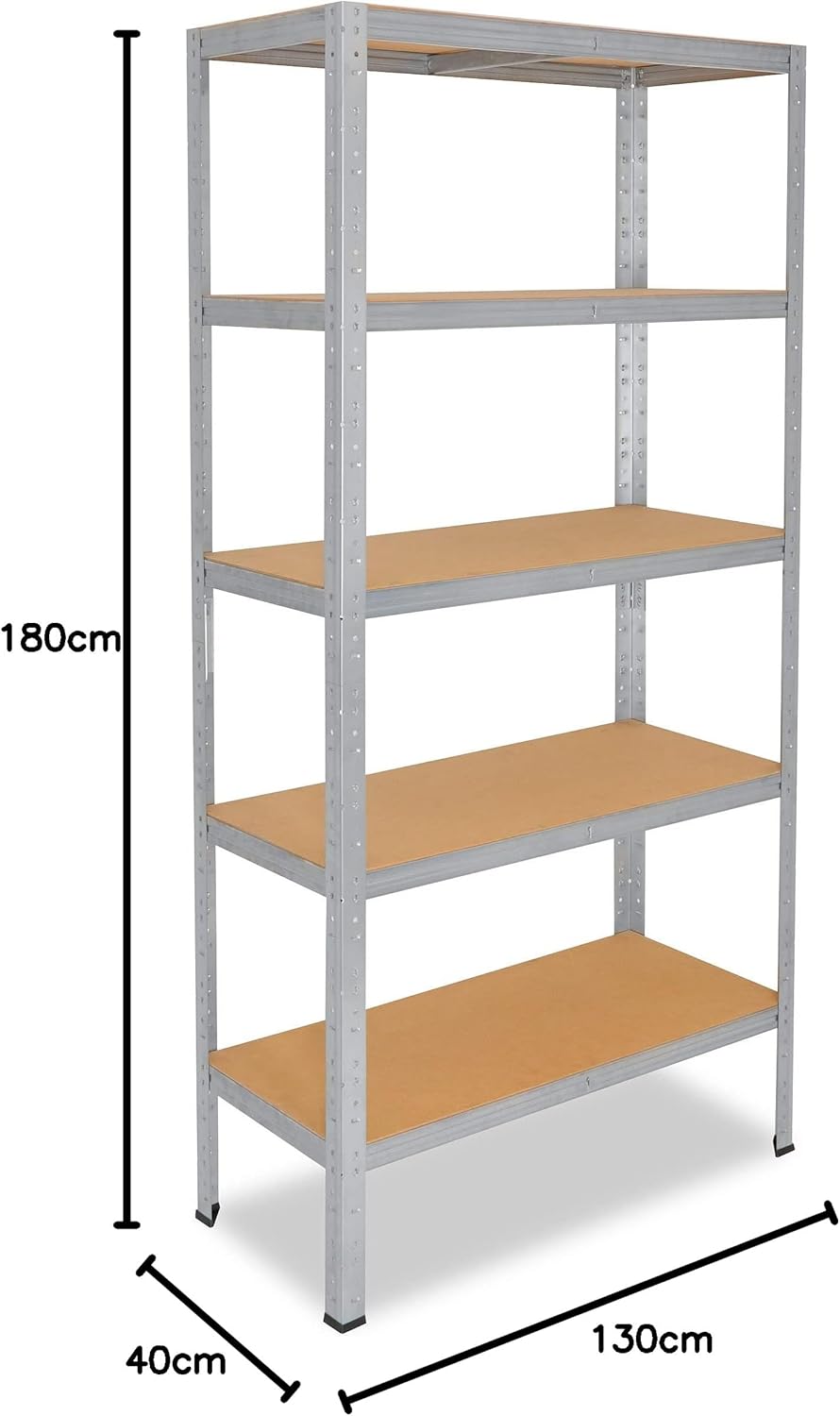 shelfplaza® 180x130x40cm Home Schwerlastregal verzinkt/Metallregal mit 5 Böden/Kellerregal Metall, G