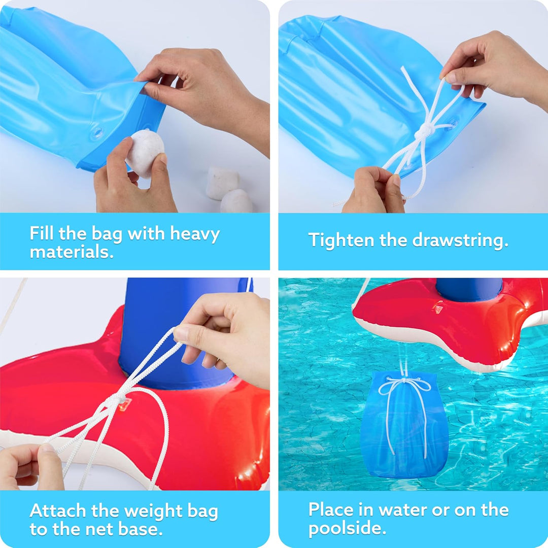 JOYIN Aufblasbare Pool Float Set, Volleyballnetz & Basketballkörbe & Bälle für Kinder und Erwachsene