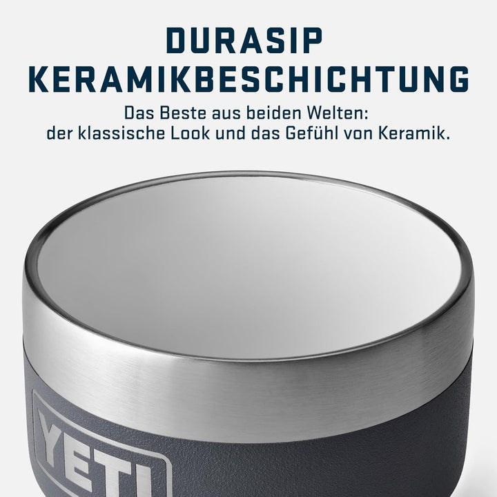 YETI Rambler Stapelbare Tasse Mit DuraSip Keramikbeschichtung, Black, 2 Pack 4 oz (118 ml), Black