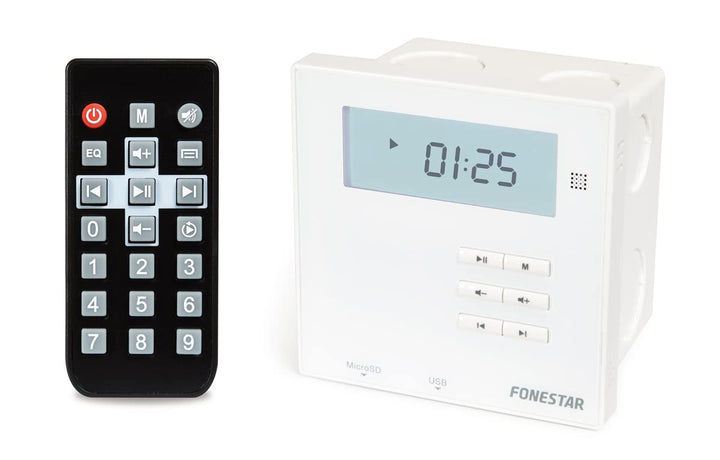 FONESTAR Wandverstärker WA-66R weiss BT 2.1 2 x 10 W FM USB MICROSD Display Fernbedienung