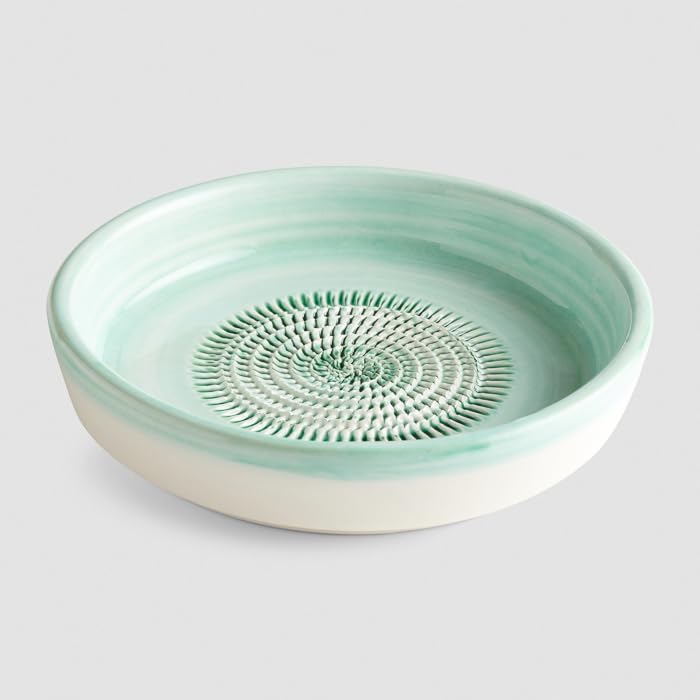 evergrate Keramikreibe Dipschale im Motiv Mint mit Küchenpinsel und Rezeptheft, Mint