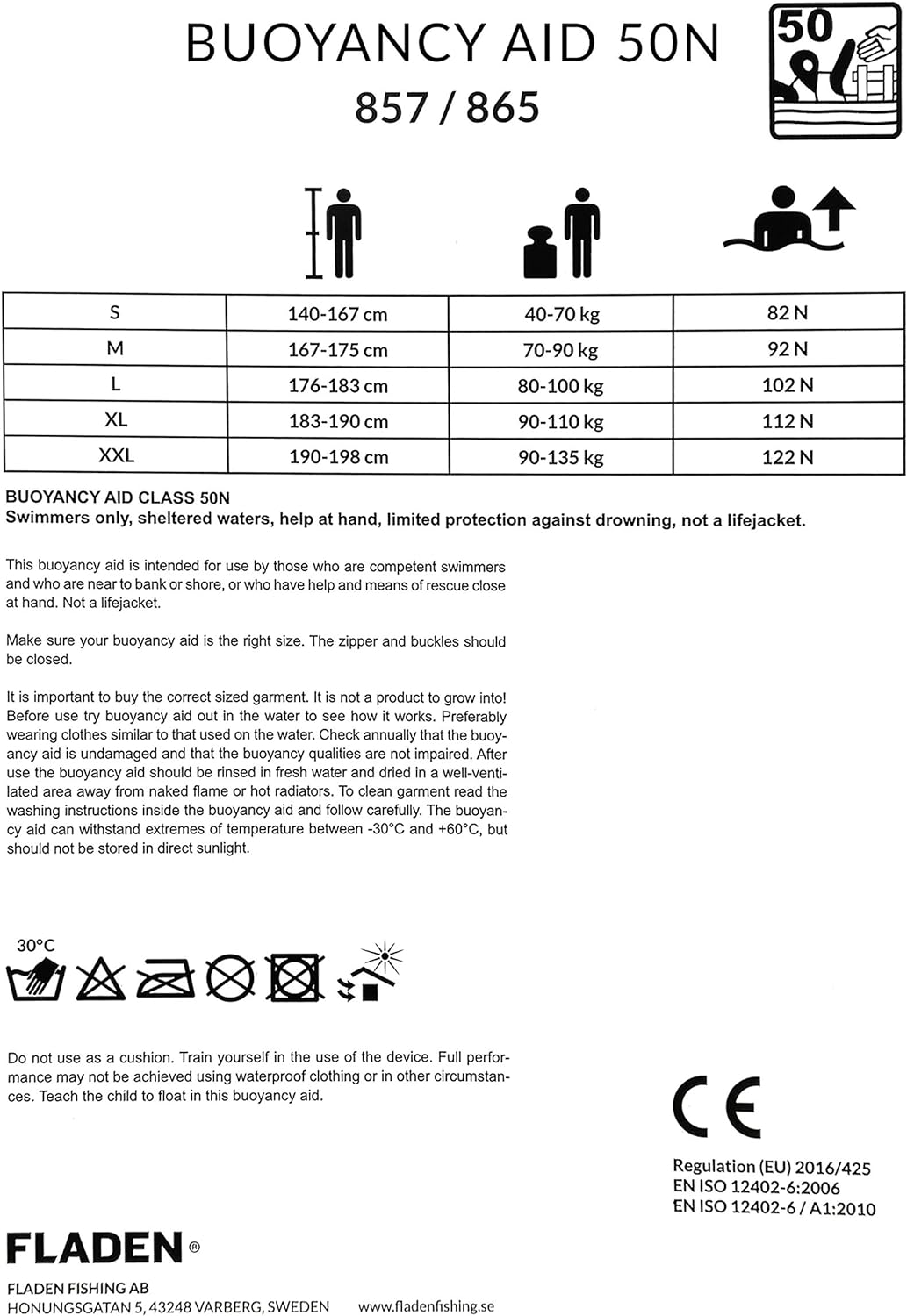 Fladen Rescue-System – 50N 857 Schwimmhose und Trägerhose ITW Nexus Schnallen verstellbare Träger –