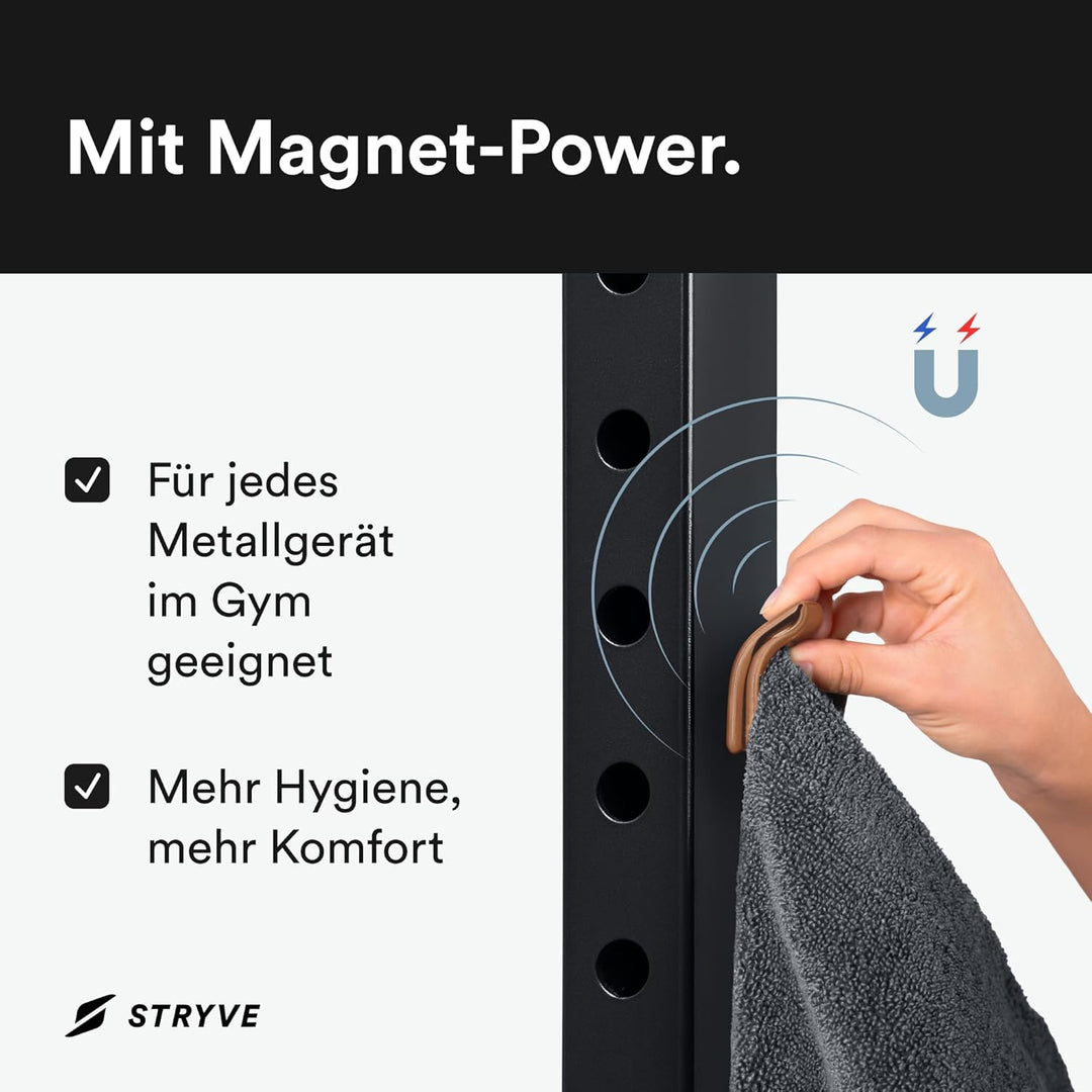STRYVE Fitness Handtuch – Towell Plus Original aus DHDL – Mit Magnet und Reissverschluss Tasche - Fi