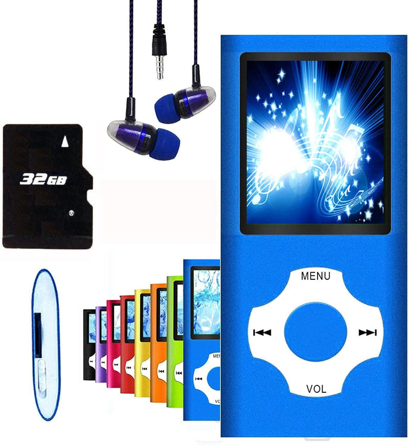 Hotechs MP3-Player/MP4-Player, MP3-Player mit 32 GB Speicherkarte, schlankes Design, digitales LCD-D