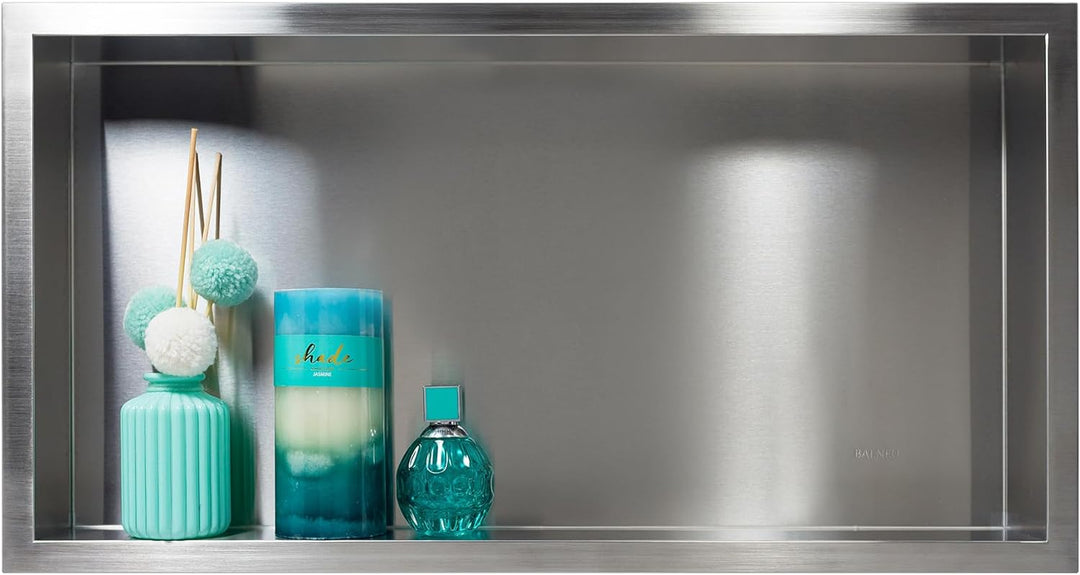 Balneo Wall-Box ONE wandnische dusche zum Badezimmer Edelstahl Duschnische 60x20x10 cm, wasserdicht
