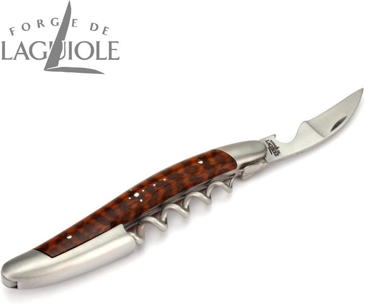 Forge de Laguiole Kellnermesser - Griff Schlangenholz Amourette - Edelstahl matt - Weinöffner Sommel